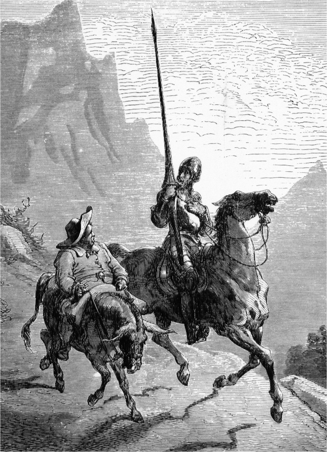 Don Quijote de La Mancha y Sancho Panza. Obra de Gustave Doré. 1863