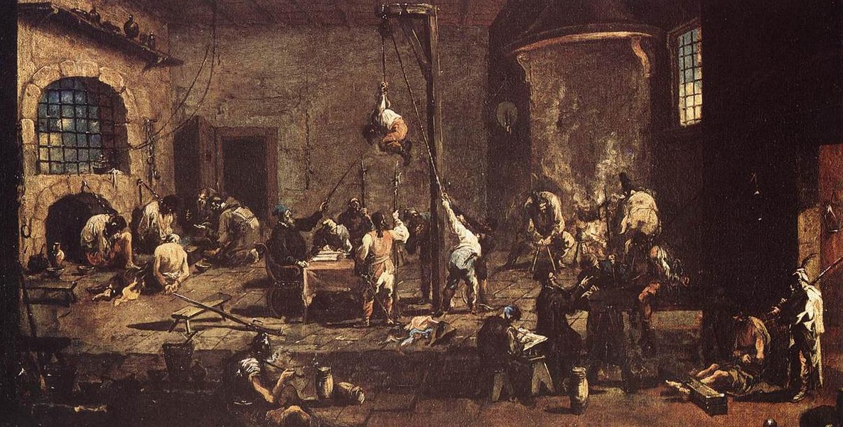 Interrogatorio en la cárcel. Alessandro Magnasco. Óleo sobre lienzo (1710-1720)