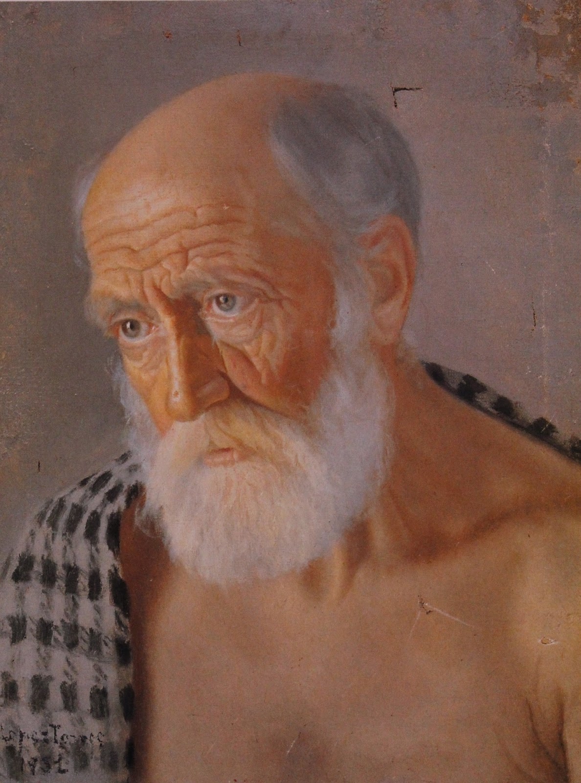 Retrato de anciano. Óleo sobre lienzo. 1931. Obra de Antonio López Torres