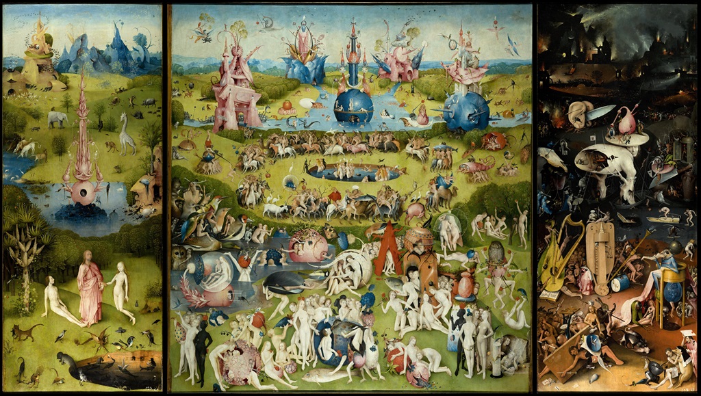 El Jardín de las Delicias. Obra de Hieronymus Van Aken, El Bosco. Óleo sobre tabla, 1500 - 1505