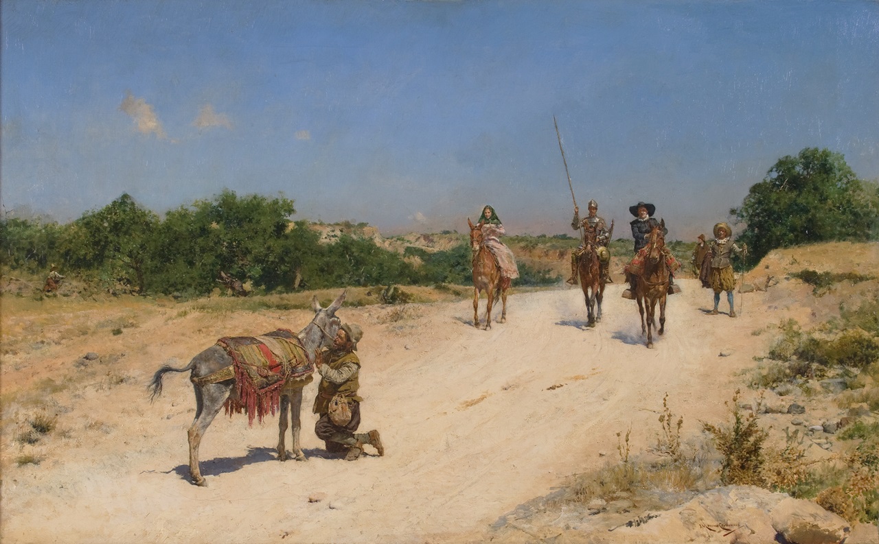 Encuentro de Sancho Panza con el Rucio. Obra de José Moreno Carbonero. 1894. Museo del Prado