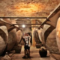 Interior de una antigua cueva bodega de Tomelloso